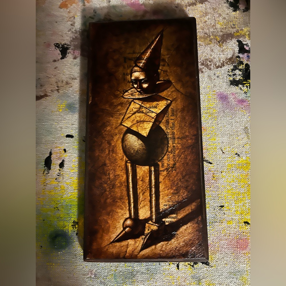 Abstract Bronze Wall Art with Geometric Design